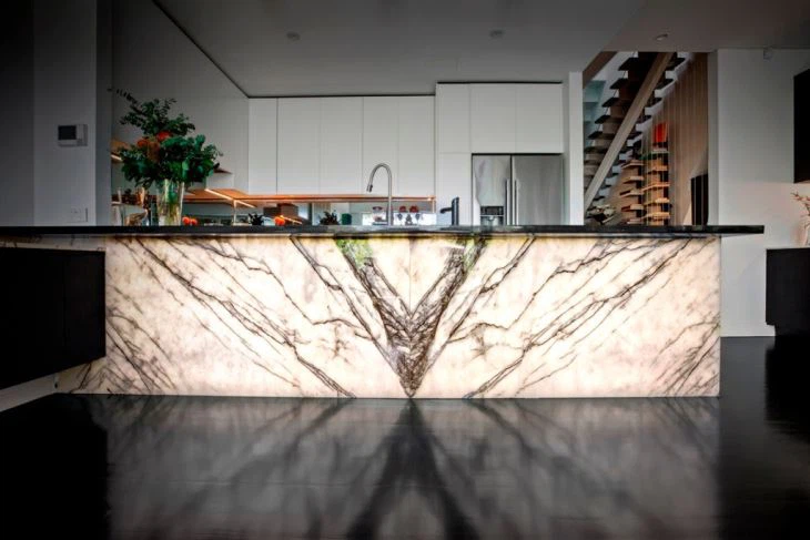 Lilac marble countertop