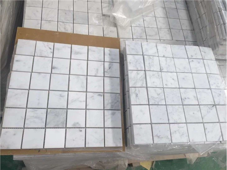 White marble mosaic tiles (5)